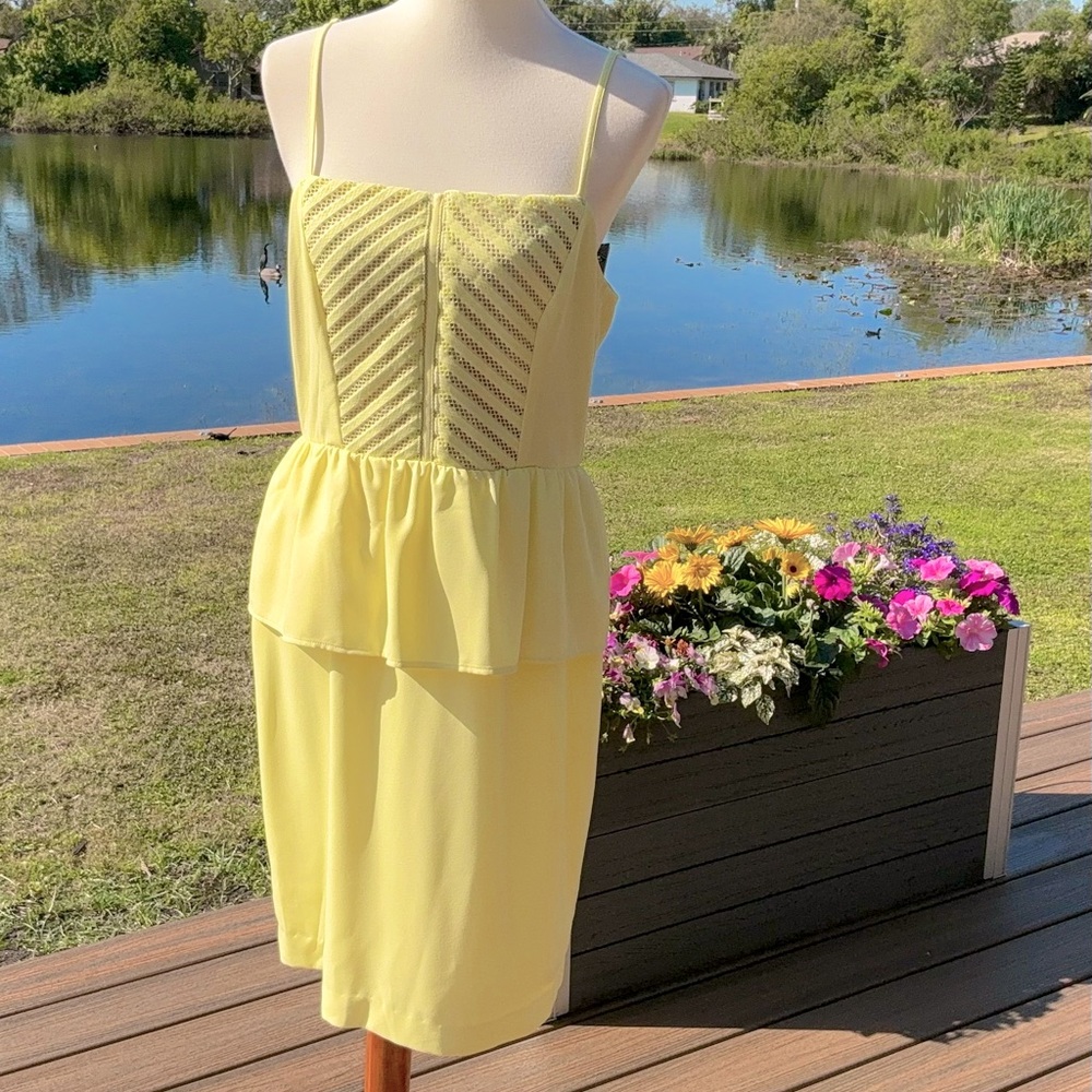 Gianni Bini Yellow Merriweather Mesh Top Dress 8